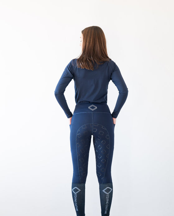 NEW Marvellous Deep Navy Range Tights - Equine Culture